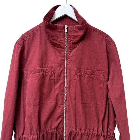 Old Navy Womens Utility Jacket Plus Size 2X Red Cotton Casual Zip Field Coat - Picture 2 of 12